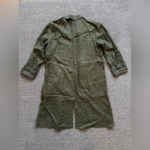 Madewell Long Jacket / Duster in Olive Green, Size Medium - Picture 2 of 6